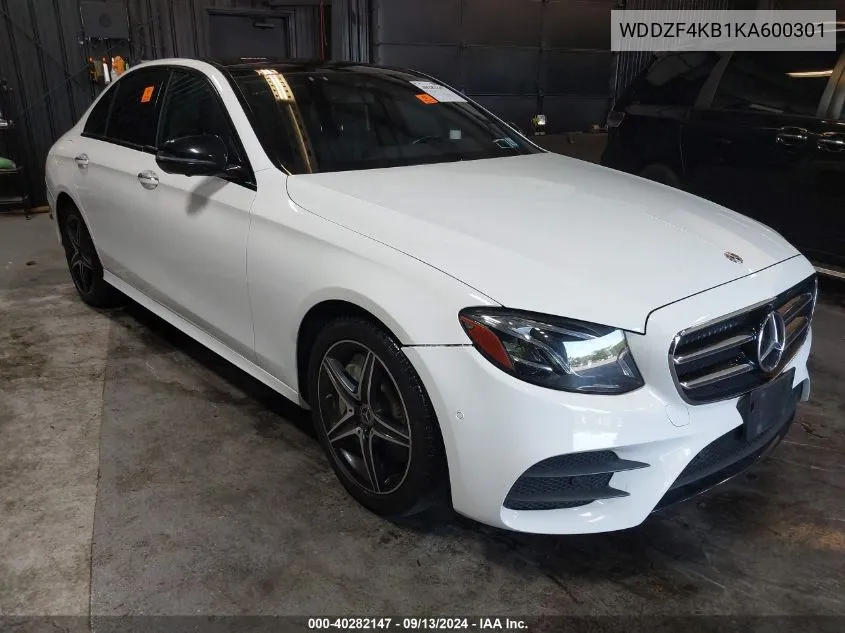 2019 Mercedes-Benz E 300 4Matic VIN: WDDZF4KB1KA600301 Lot: 40282147