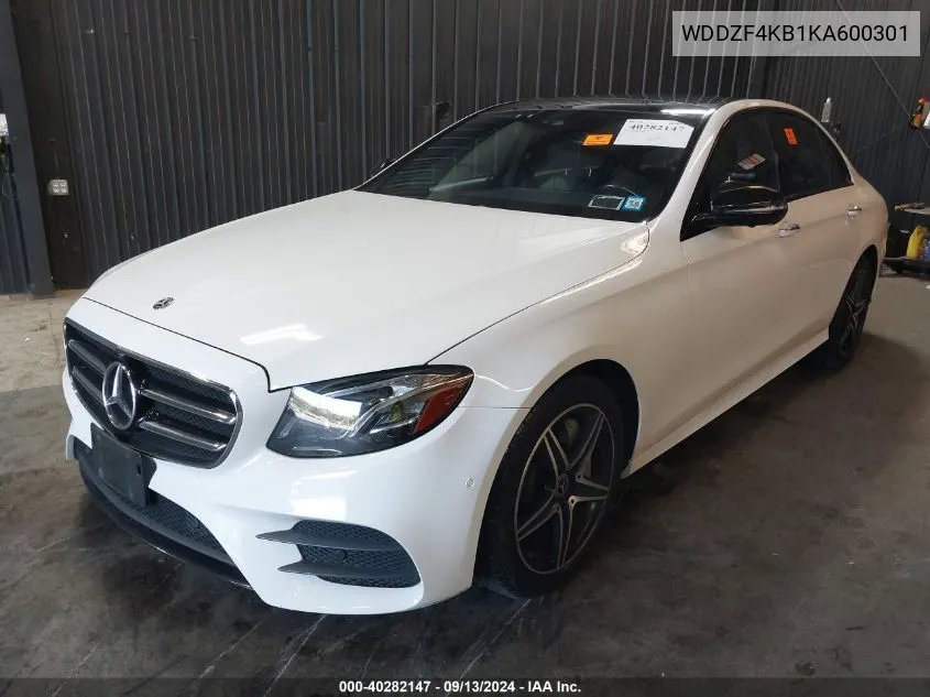 2019 Mercedes-Benz E 300 4Matic VIN: WDDZF4KB1KA600301 Lot: 40282147