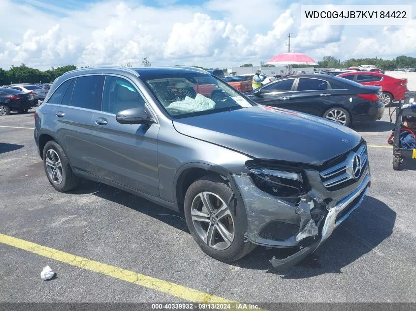 2019 Mercedes-Benz Glc 300 VIN: WDC0G4JB7KV184422 Lot: 40339932