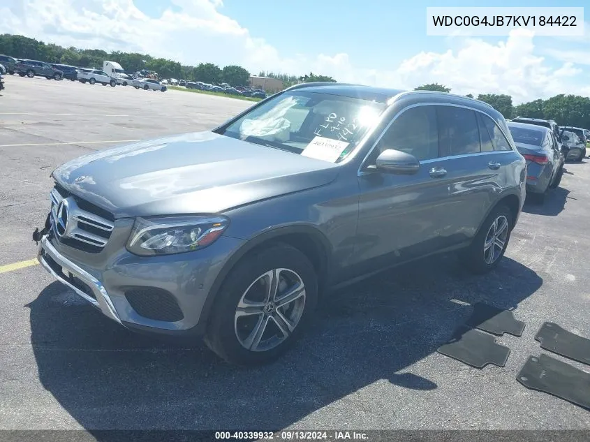 2019 Mercedes-Benz Glc 300 VIN: WDC0G4JB7KV184422 Lot: 40339932