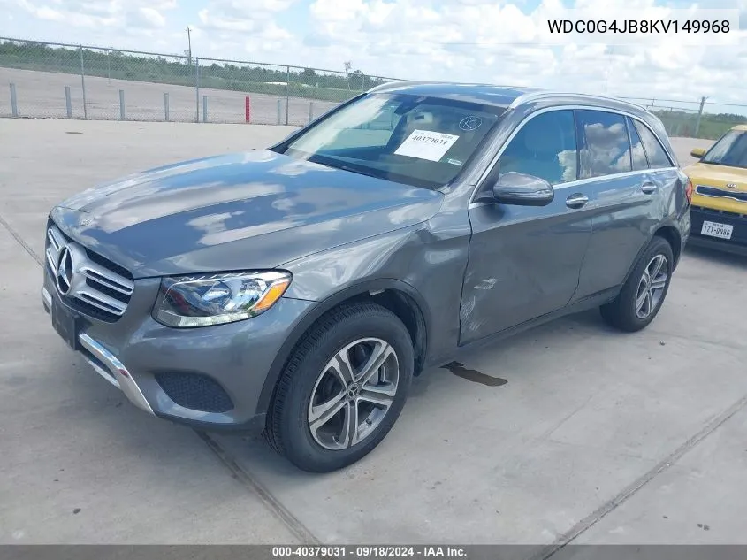 2019 Mercedes-Benz Glc 300 VIN: WDC0G4JB8KV149968 Lot: 40379031