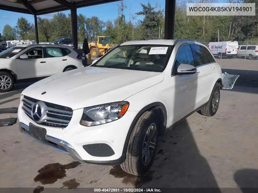 2019 Mercedes-Benz Glc 300 4Matic VIN: WDC0G4KB5KV194901 Lot: 40472951