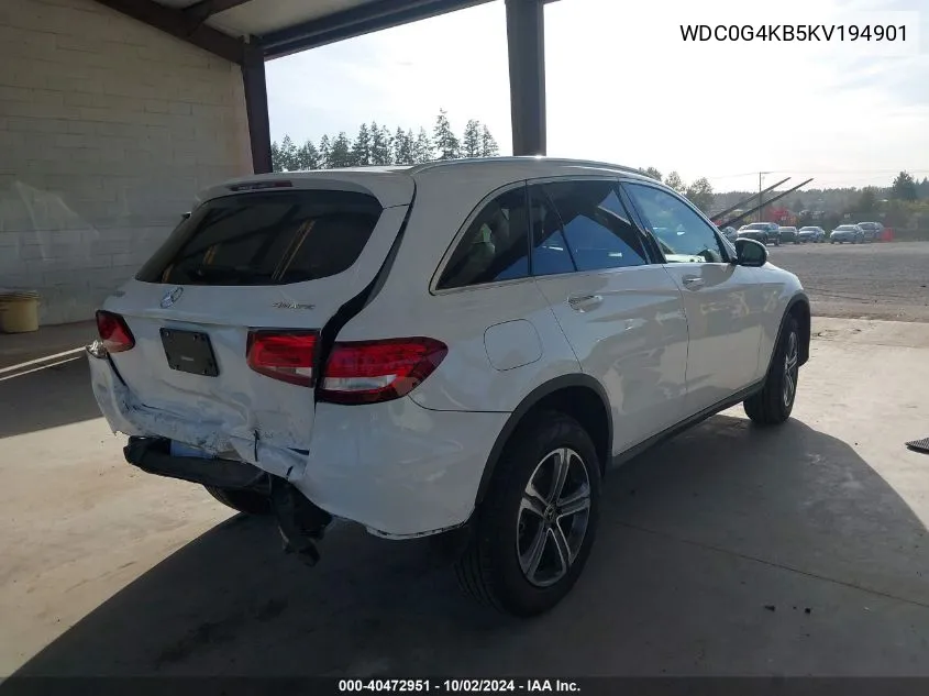 2019 Mercedes-Benz Glc 300 4Matic VIN: WDC0G4KB5KV194901 Lot: 40472951