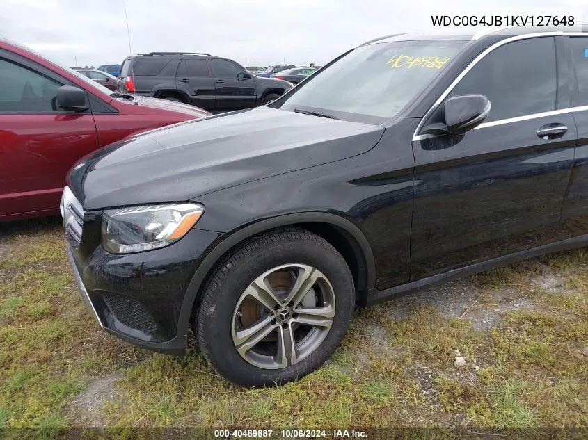 2019 Mercedes-Benz Glc 300 VIN: WDC0G4JB1KV127648 Lot: 40489887