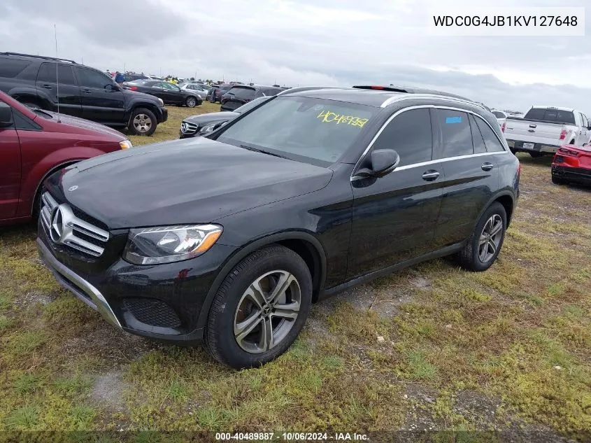 2019 Mercedes-Benz Glc 300 VIN: WDC0G4JB1KV127648 Lot: 40489887