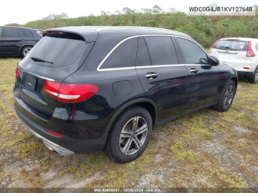 2019 Mercedes-Benz Glc 300 VIN: WDC0G4JB1KV127648 Lot: 40489887