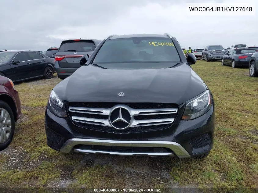 2019 Mercedes-Benz Glc 300 VIN: WDC0G4JB1KV127648 Lot: 40489887