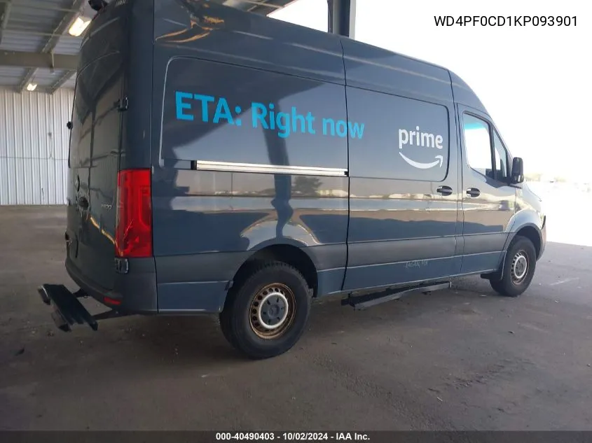 2019 Mercedes-Benz Sprinter 2500 High Roof V6/Standard Roof V6 VIN: WD4PF0CD1KP093901 Lot: 40490403