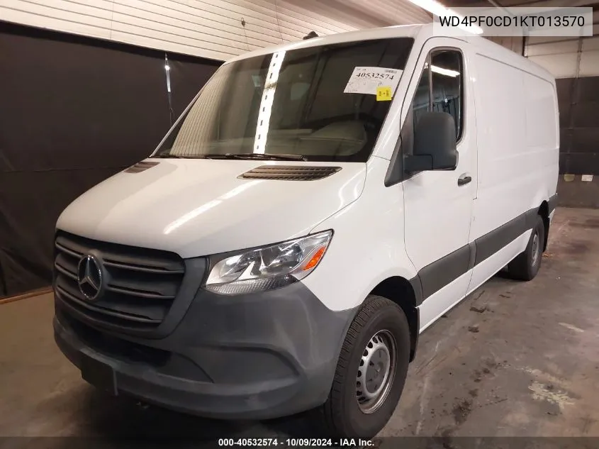 2019 Mercedes-Benz Sprinter 2500 High Roof V6/Standard Roof V6 VIN: WD4PF0CD1KT013570 Lot: 40532574