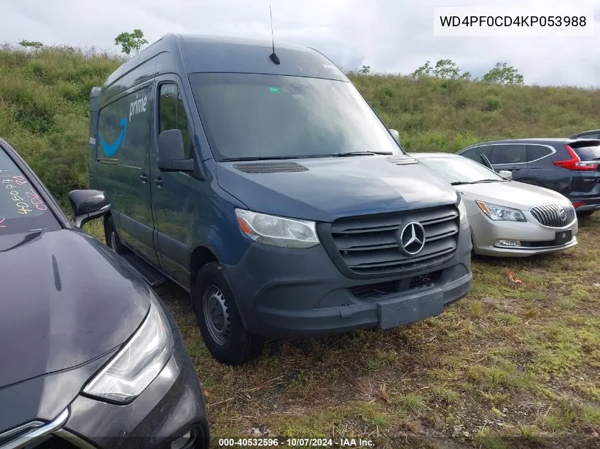 2019 Mercedes-Benz Sprinter 2500 High Roof V6/Standard Roof V6 VIN: WD4PF0CD4KP053988 Lot: 40532596