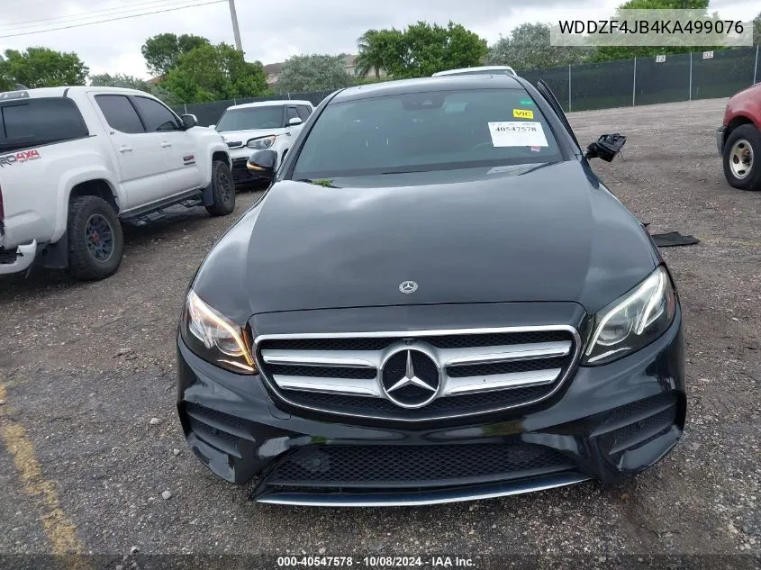 2019 Mercedes-Benz E 300 VIN: WDDZF4JB4KA499076 Lot: 40547578