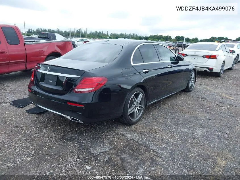 2019 Mercedes-Benz E 300 VIN: WDDZF4JB4KA499076 Lot: 40547578