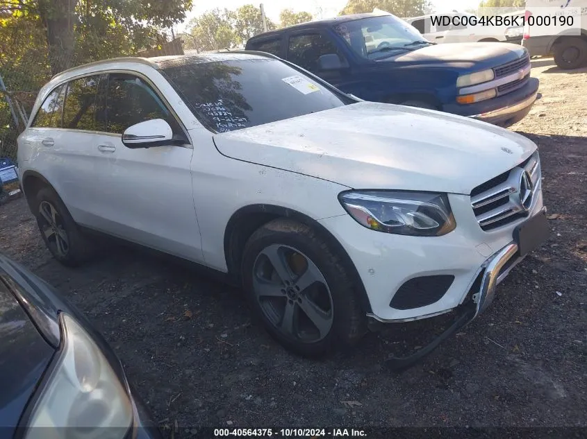 2019 Mercedes-Benz Glc 300 4Matic VIN: WDC0G4KB6K1000190 Lot: 40564375