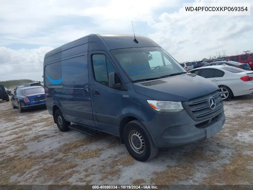 2019 Mercedes-Benz Sprinter 2500 High Roof V6/Standard Roof V6 VIN: WD4PF0CDXKP069354 Lot: 40590334