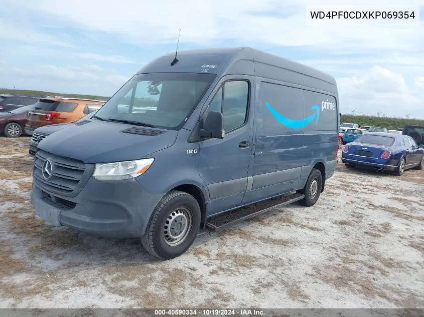 2019 Mercedes-Benz Sprinter 2500 High Roof V6/Standard Roof V6 VIN: WD4PF0CDXKP069354 Lot: 40590334