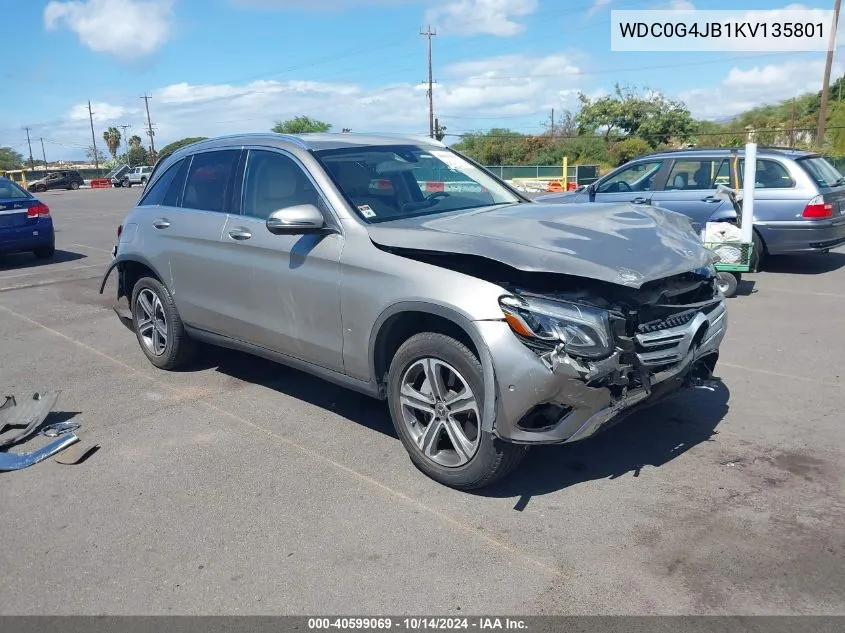 2019 Mercedes-Benz Glc 300 VIN: WDC0G4JB1KV135801 Lot: 40599069