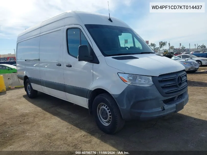 2019 Mercedes-Benz Sprinter 2500 High Roof V6 VIN: WD4PF1CD7KT014437 Lot: 40795776