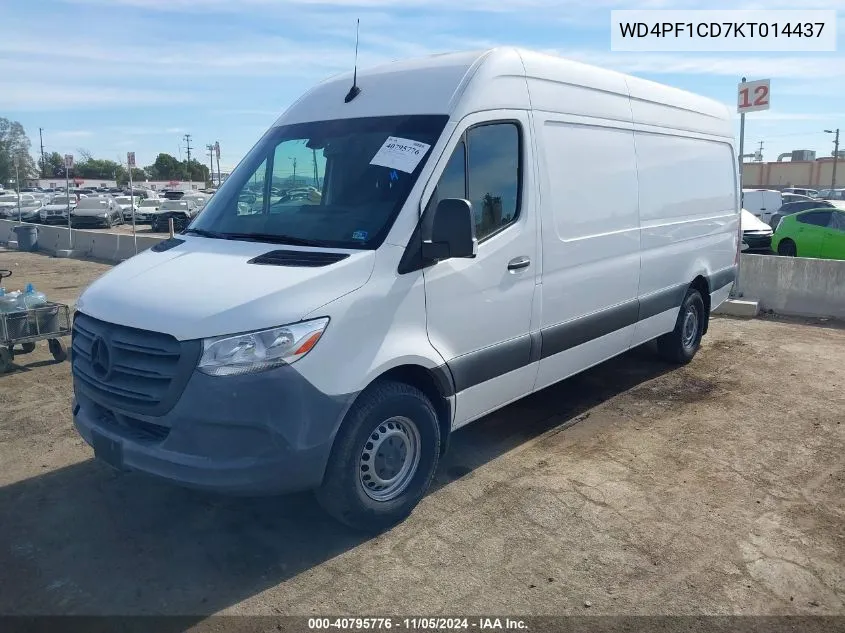 2019 Mercedes-Benz Sprinter 2500 High Roof V6 VIN: WD4PF1CD7KT014437 Lot: 40795776