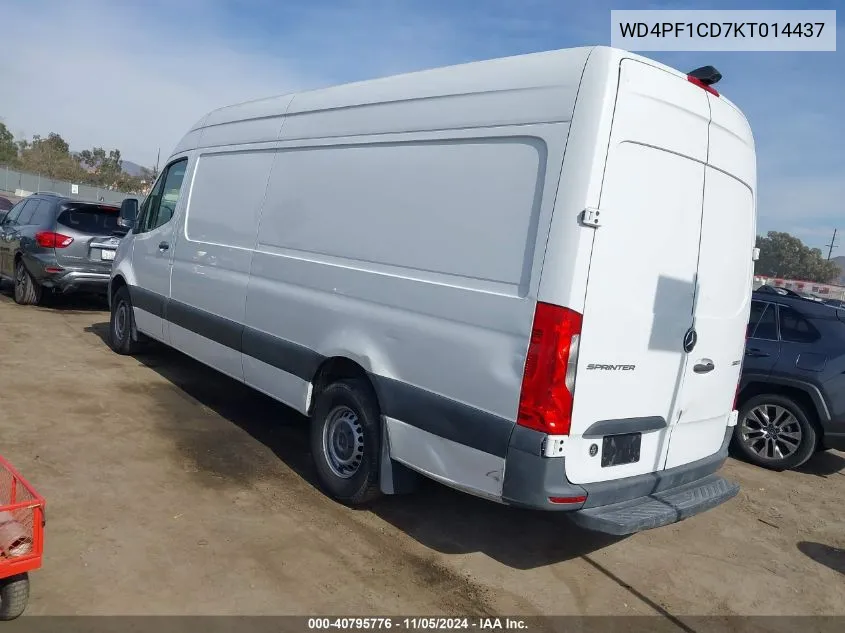 2019 Mercedes-Benz Sprinter 2500 High Roof V6 VIN: WD4PF1CD7KT014437 Lot: 40795776