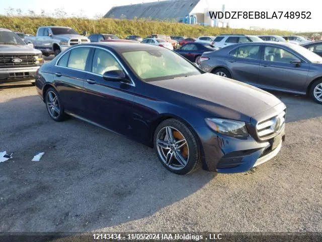 2020 Mercedes-Benz E -Class VIN: WDDZF8EB8LA748952 Lot: 12143434