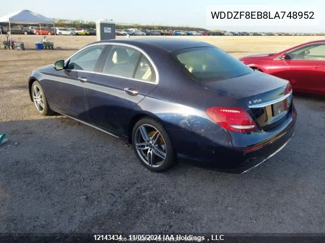 2020 Mercedes-Benz E -Class VIN: WDDZF8EB8LA748952 Lot: 12143434