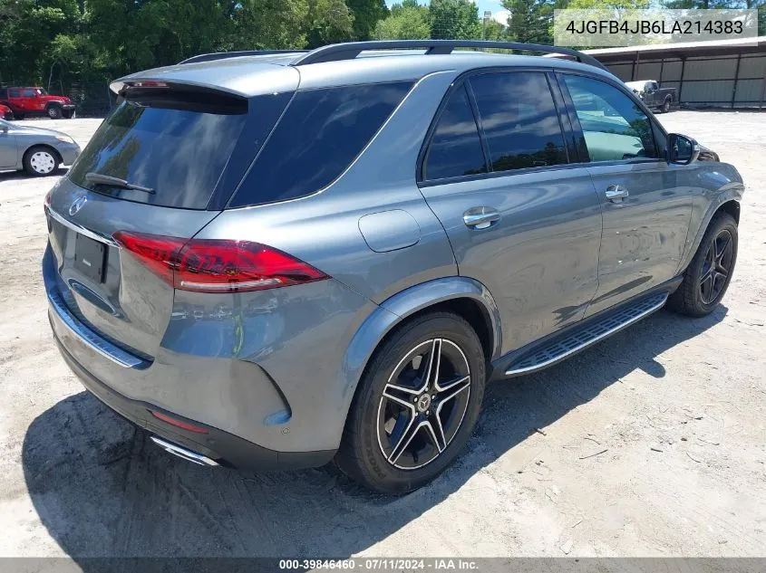 2020 Mercedes-Benz Gle 350 VIN: 4JGFB4JB6LA214383 Lot: 39846460