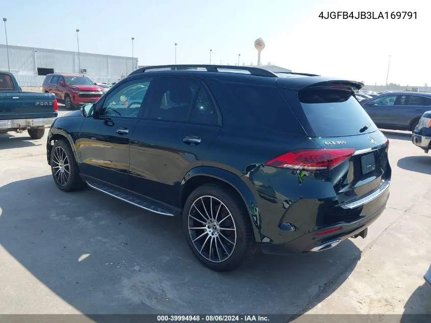 2020 Mercedes-Benz Gle 350 VIN: 4JGFB4JB3LA169791 Lot: 39994948