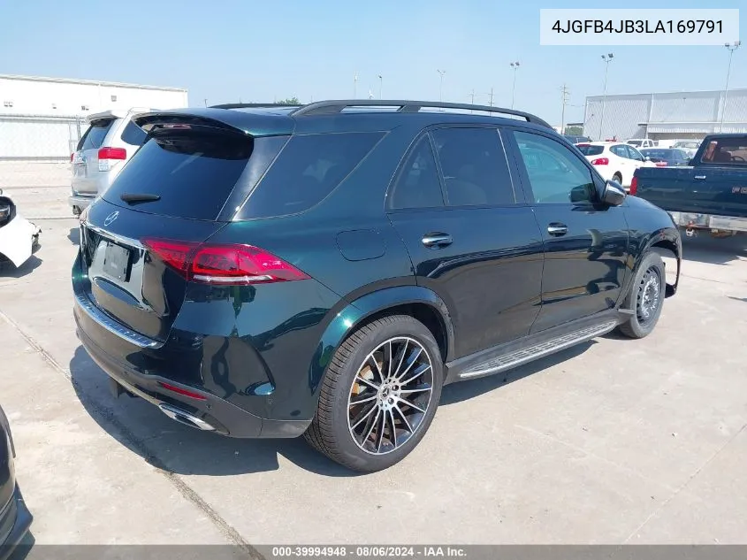 2020 Mercedes-Benz Gle 350 VIN: 4JGFB4JB3LA169791 Lot: 39994948