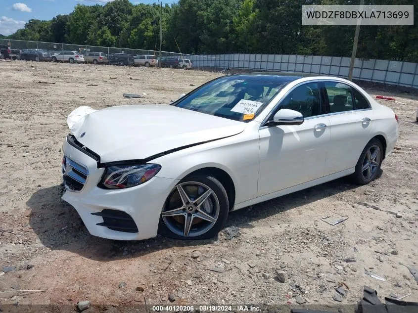 2020 Mercedes-Benz E 350 VIN: WDDZF8DBXLA713699 Lot: 40120206