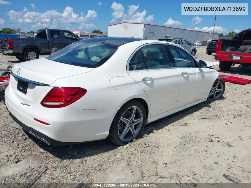 2020 Mercedes-Benz E 350 VIN: WDDZF8DBXLA713699 Lot: 40120206