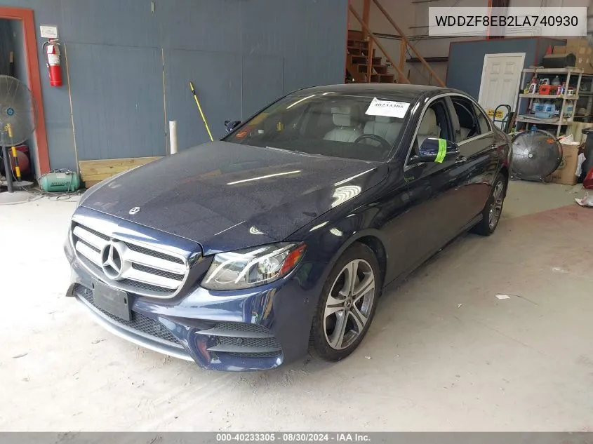 2020 Mercedes-Benz E 350 4Matic VIN: WDDZF8EB2LA740930 Lot: 40233305