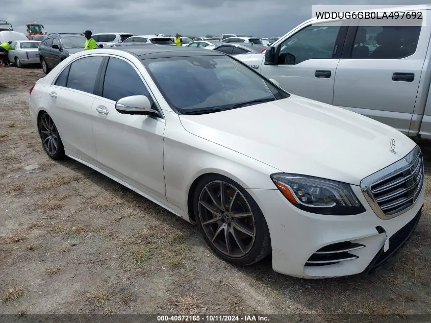 2020 Mercedes-Benz S 450 VIN: WDDUG6GB0LA497692 Lot: 40572165