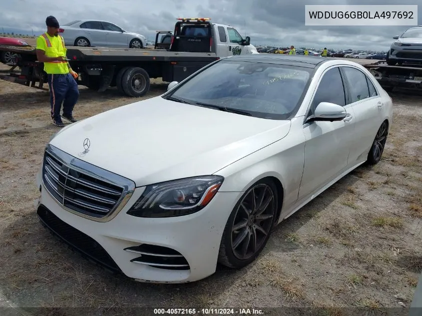 2020 Mercedes-Benz S 450 VIN: WDDUG6GB0LA497692 Lot: 40572165