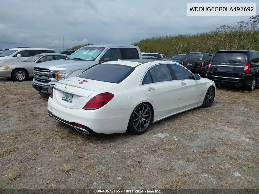 2020 Mercedes-Benz S 450 VIN: WDDUG6GB0LA497692 Lot: 40572165