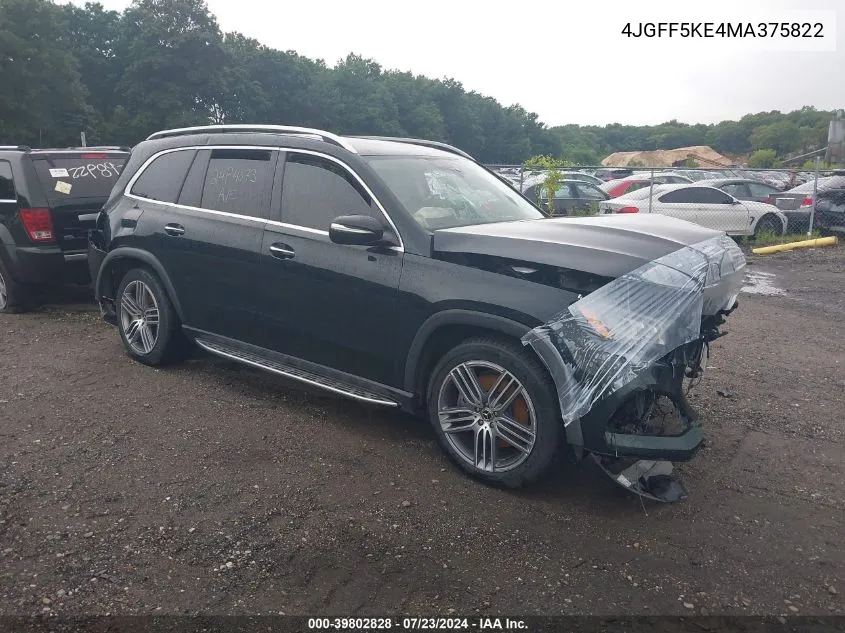 2021 Mercedes-Benz Gls Gls 450 VIN: 4JGFF5KE4MA375822 Lot: 39802828