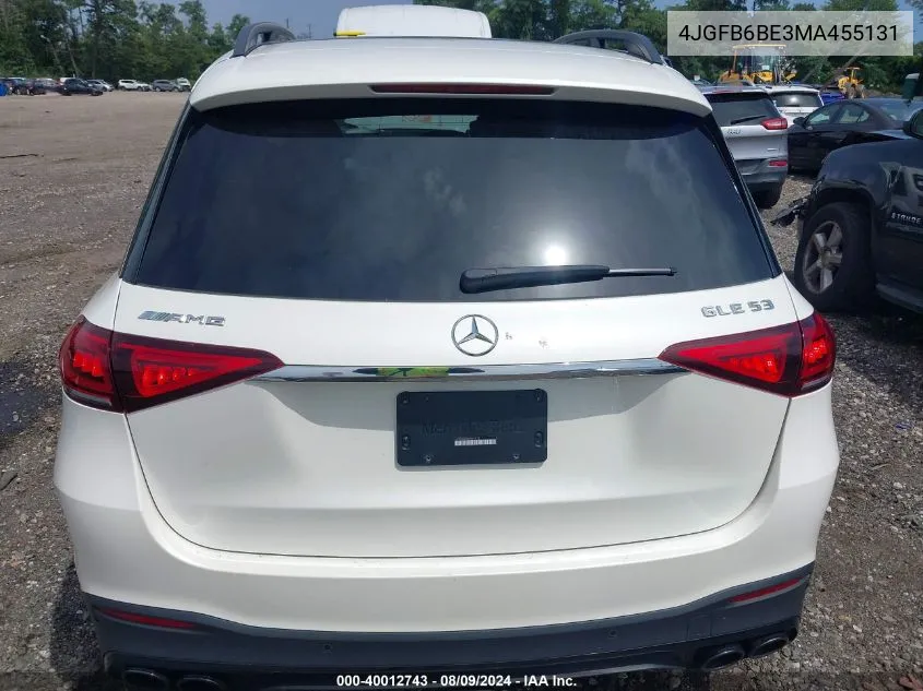 2021 Mercedes-Benz Amg Gle 53 4Matic VIN: 4JGFB6BE3MA455131 Lot: 40012743