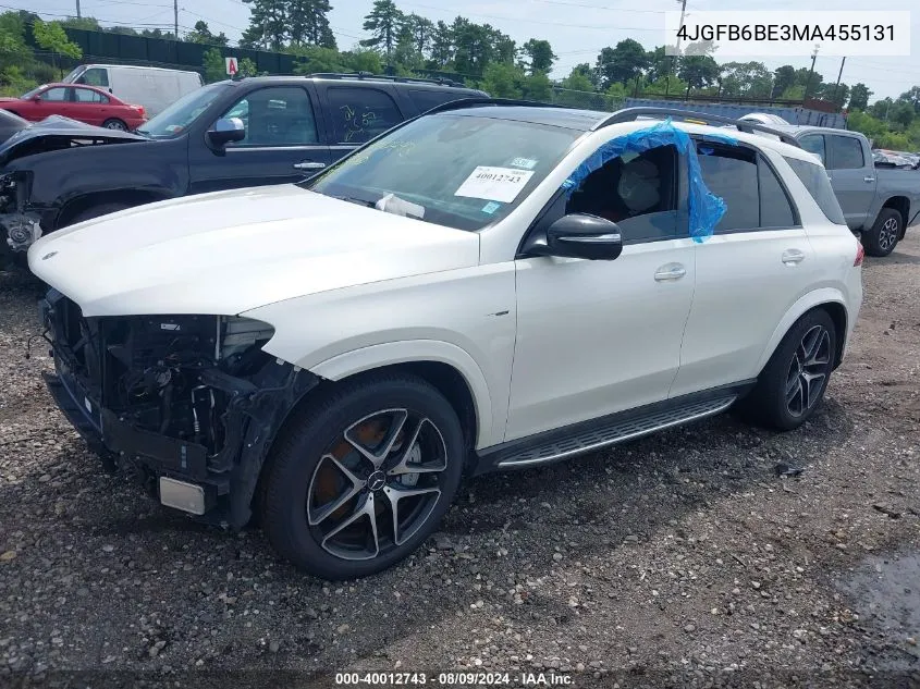 2021 Mercedes-Benz Amg Gle 53 4Matic VIN: 4JGFB6BE3MA455131 Lot: 40012743