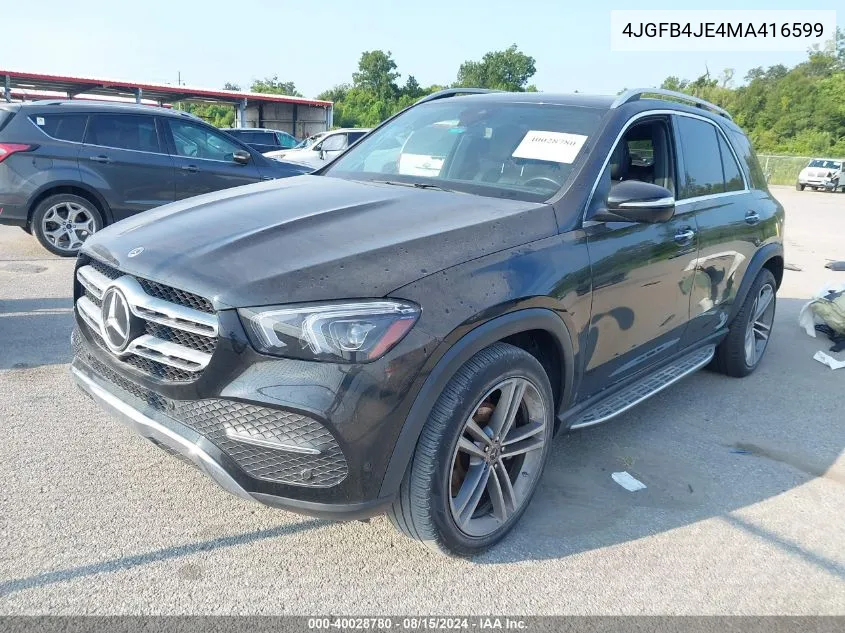 2021 Mercedes-Benz Gle 350 VIN: 4JGFB4JE4MA416599 Lot: 40028780