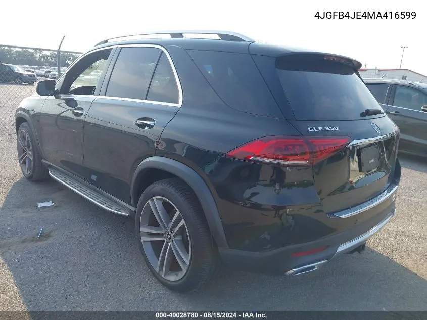 2021 Mercedes-Benz Gle 350 VIN: 4JGFB4JE4MA416599 Lot: 40028780