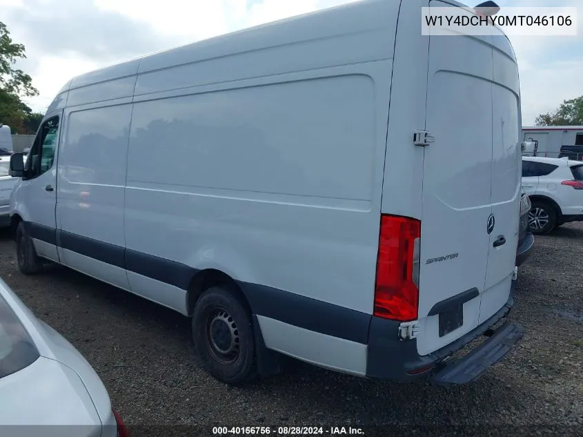 2021 Mercedes-Benz Sprinter 2500 High Roof I4 Diesel VIN: W1Y4DCHY0MT046106 Lot: 40156756