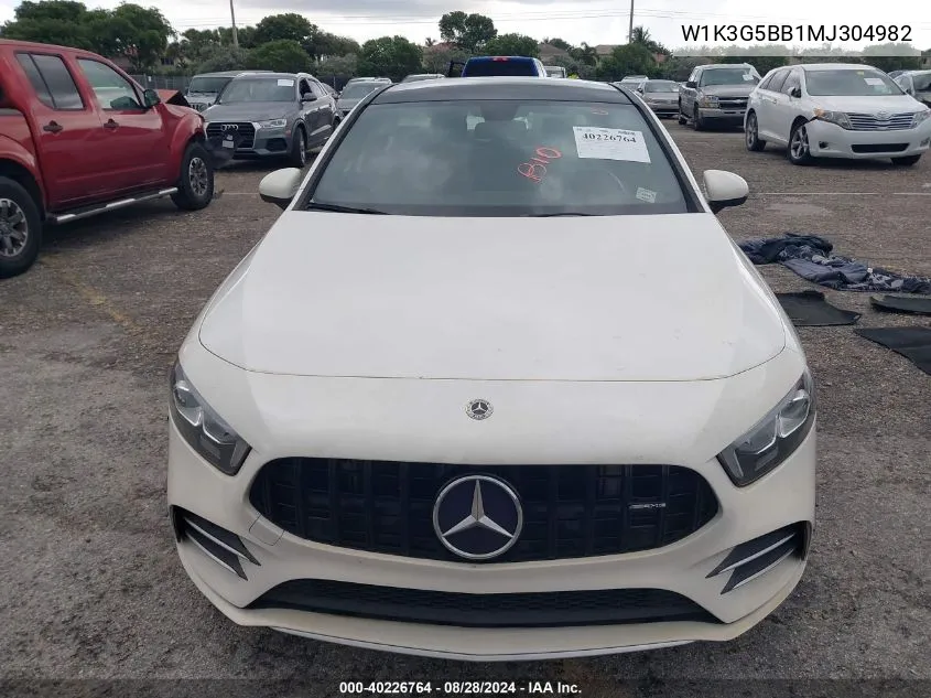 2021 Mercedes-Benz Amg A 35 4Matic VIN: W1K3G5BB1MJ304982 Lot: 40226764