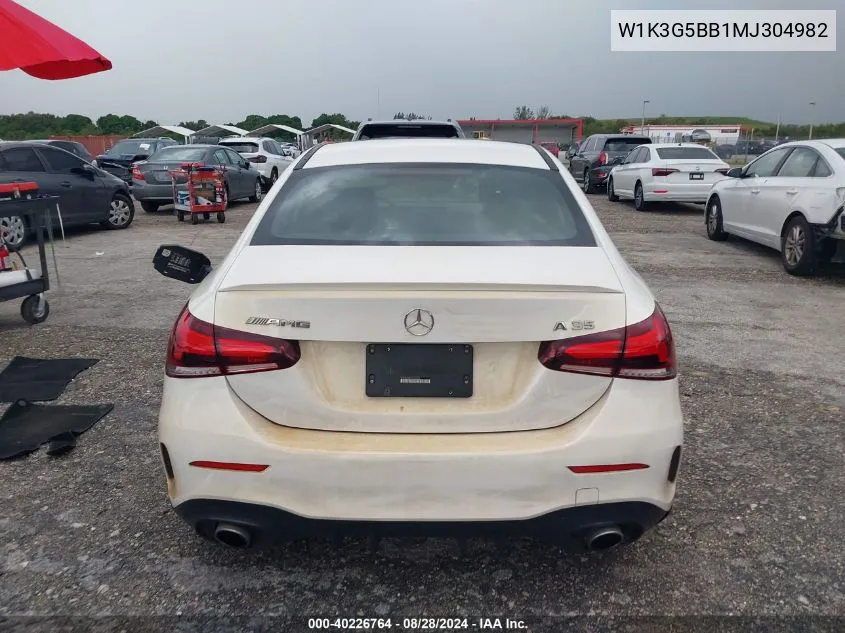 2021 Mercedes-Benz Amg A 35 4Matic VIN: W1K3G5BB1MJ304982 Lot: 40226764