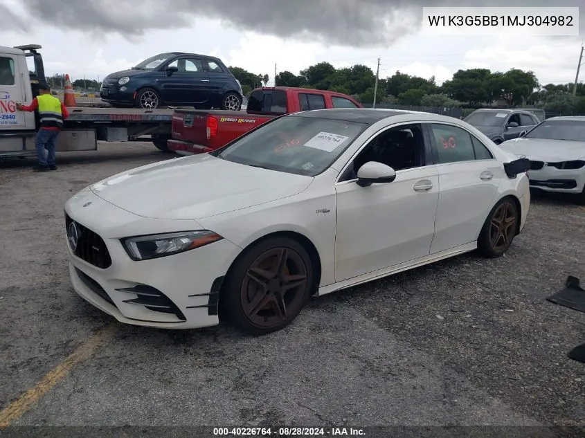 2021 Mercedes-Benz Amg A 35 4Matic VIN: W1K3G5BB1MJ304982 Lot: 40226764