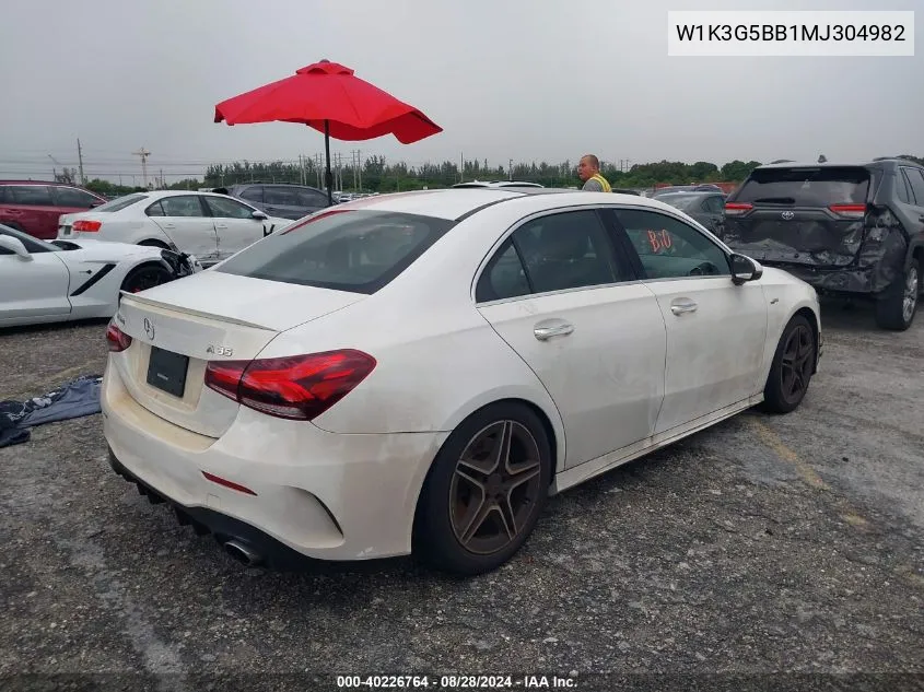 2021 Mercedes-Benz Amg A 35 4Matic VIN: W1K3G5BB1MJ304982 Lot: 40226764