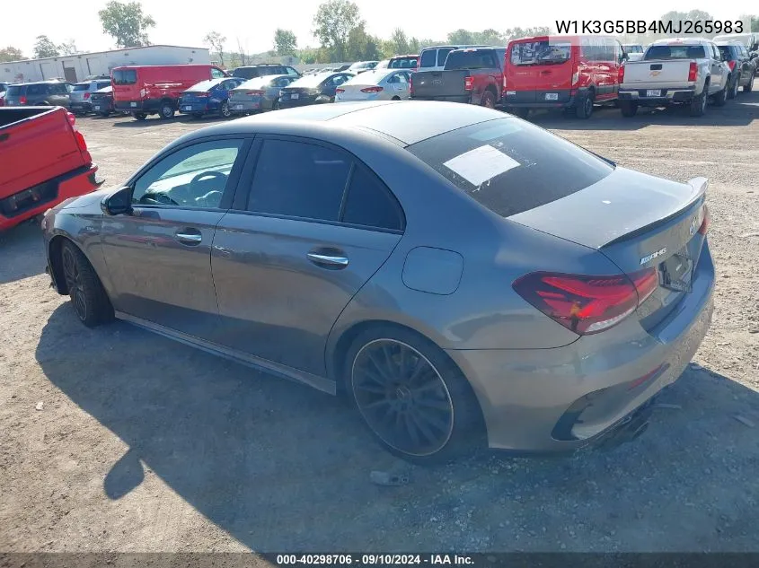 2021 Mercedes-Benz Amg A 35 4Matic VIN: W1K3G5BB4MJ265983 Lot: 40298706