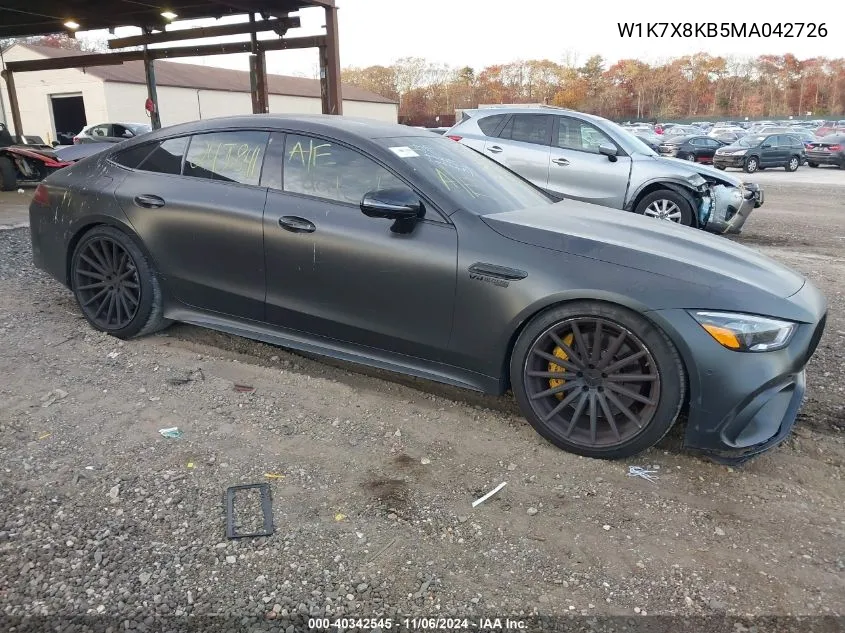 2021 Mercedes-Benz Amg Gt 63 4-Door Coupe S VIN: W1K7X8KB5MA042726 Lot: 40342545