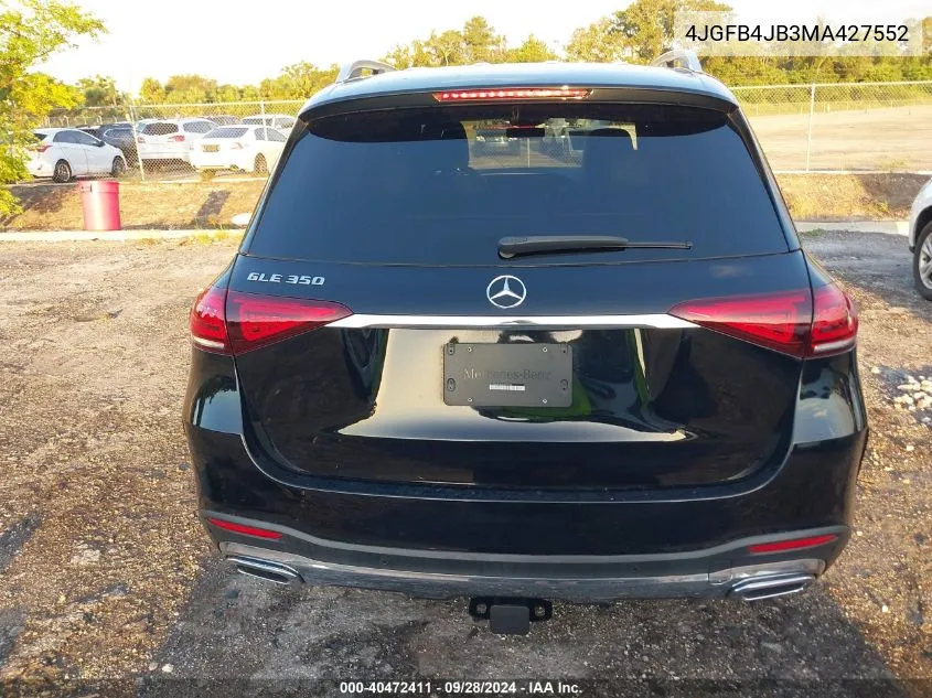 2021 Mercedes-Benz Gle 350 VIN: 4JGFB4JB3MA427552 Lot: 40472411