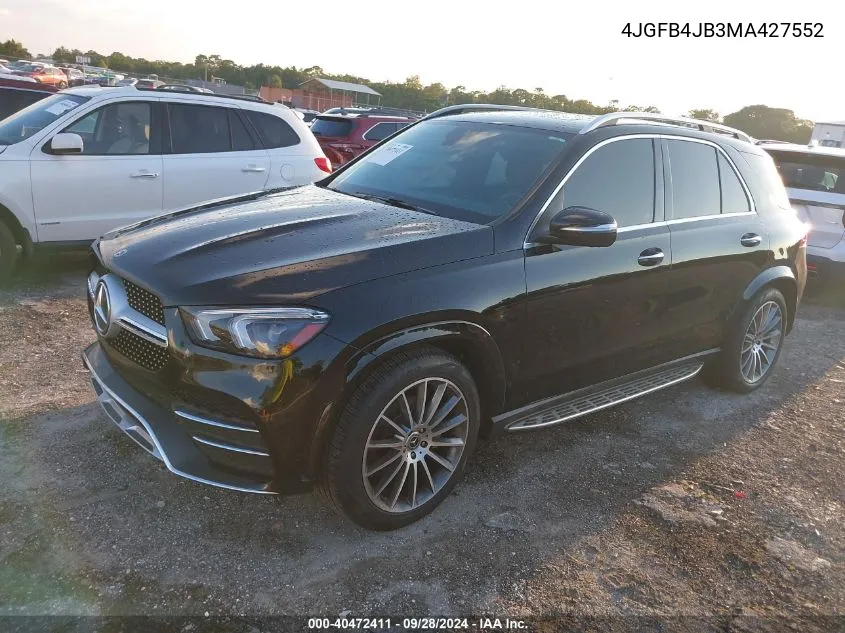 2021 Mercedes-Benz Gle 350 VIN: 4JGFB4JB3MA427552 Lot: 40472411