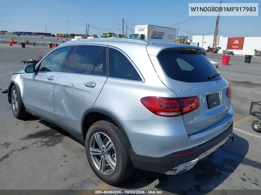 2021 Mercedes-Benz Glc 300 Suv VIN: W1N0G8DB1MF917983 Lot: 40494205