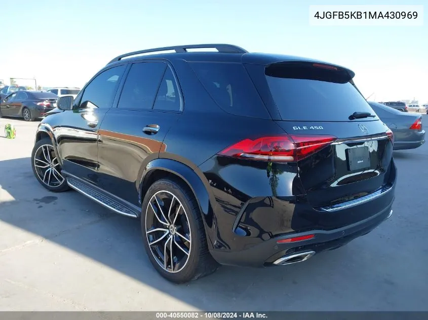 2021 Mercedes-Benz Gle 450 4Matic VIN: 4JGFB5KB1MA430969 Lot: 40550082